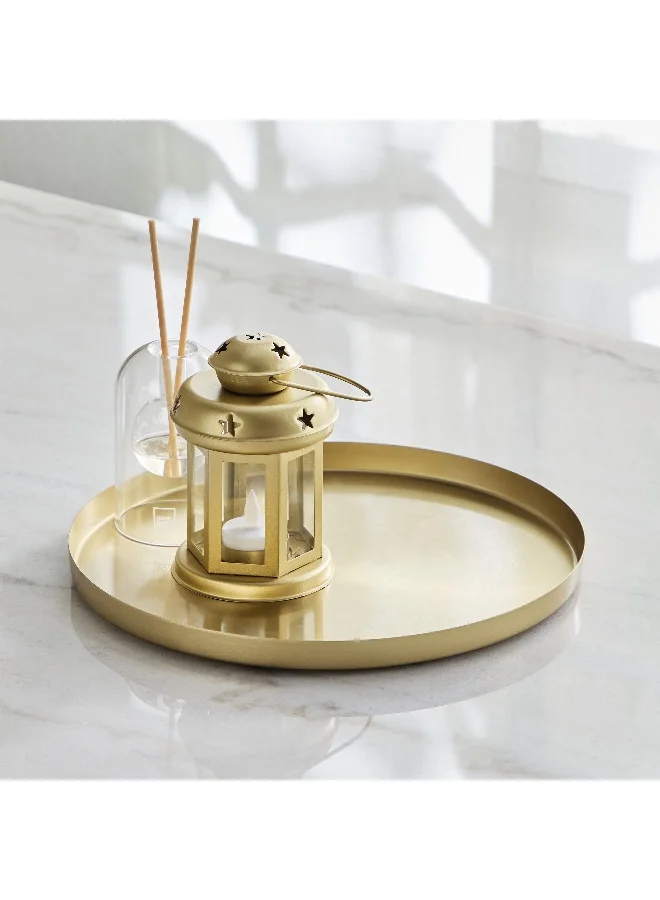 Home Box Avya Plain Metal Round Tray - 30x30x2 cm