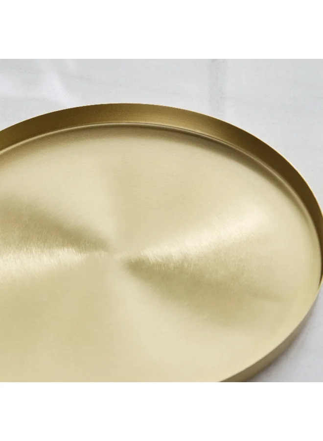 Home Box Avya Plain Metal Round Tray - 30x30x2 cm