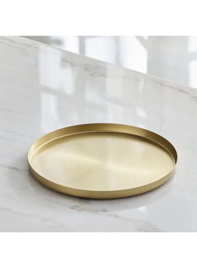 Home Box Avya Plain Metal Round Tray - 30x30x2 cm