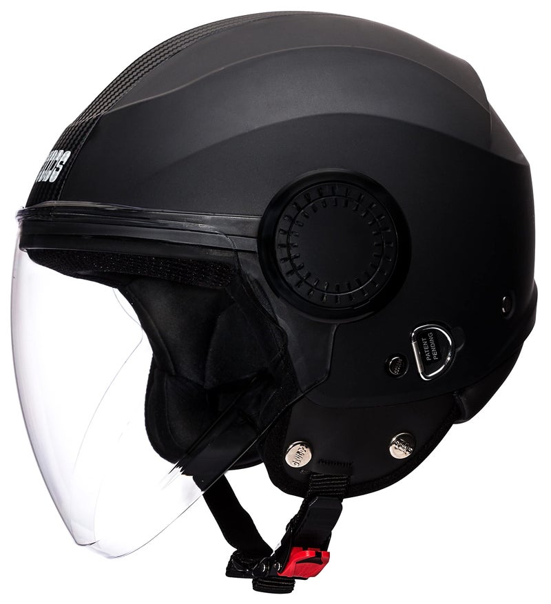 Studds Urban O/F Helmet BK/BK Strip(M) Black - Image 1