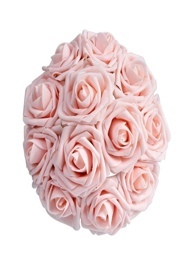D'Lush designs Big Mulberry Paper Rose Art Craft Flowers Bunch (Light Pink) - Set of 36 Pieces - Image 1
