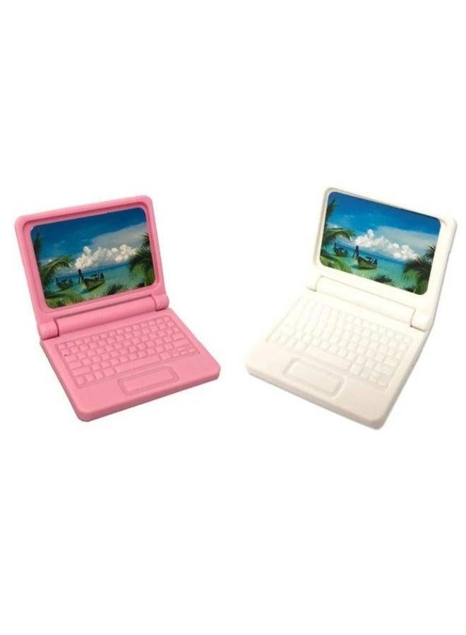 Miniature Office Doll Notebook Computer Accessories Handheld Shrink Food Play Model Toy Foldable 6.1g-Color:White.-Height:Size: 4.3*3.5*0.7cm  - Image 5