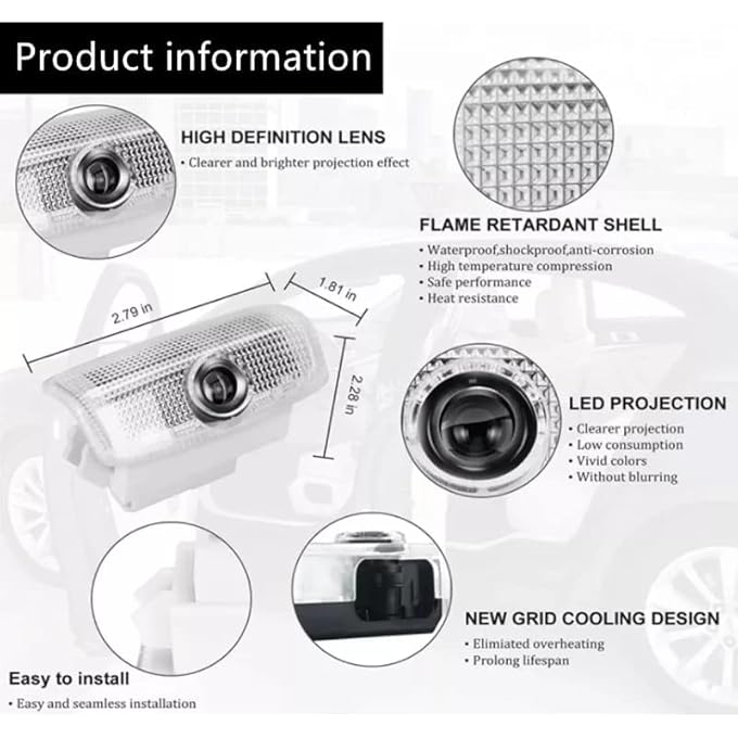 ROADSTAR Door Logo Light For Nissan Patrol Y62 2010 2011 2012 2013 2014 2015 2016 2017 2018 2019 2020 2021 2022 Accessories 2Pcs Car Door Projector Ghost Shadow Lamp Welcome Light - Image 4