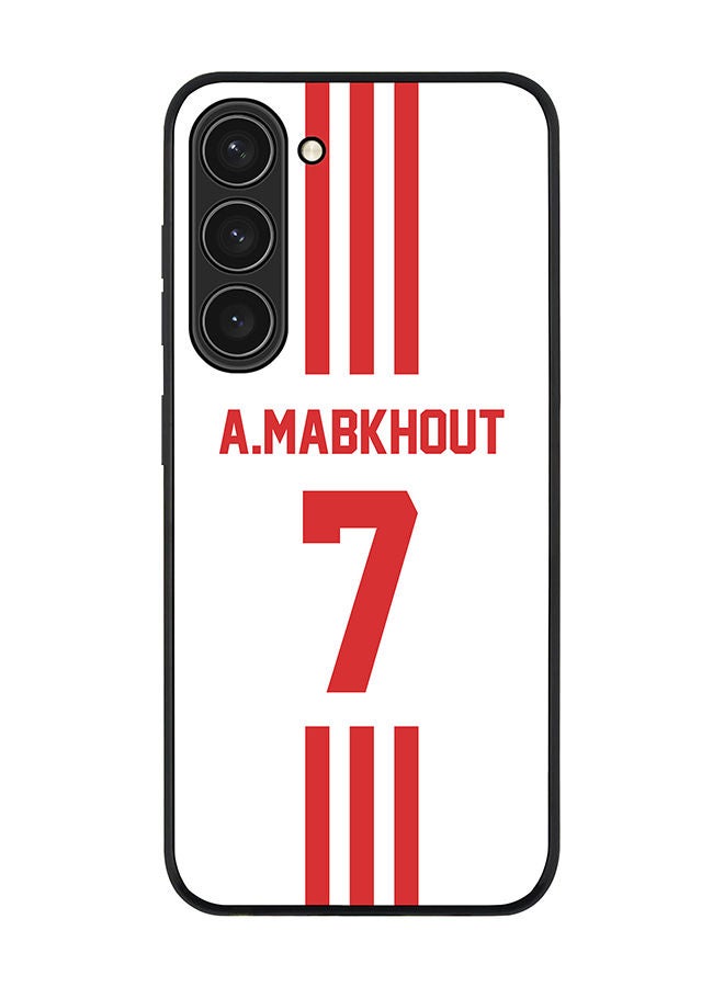 Stylizedd Rugged Black edge case for Samsung Galaxy S23+ 5G Slim fit Soft Case Flexible Rubber Edges Anti Drop TPU Gel Thin Cover - Football Team - UAE Player Name - A.Mabkhout - Image 1