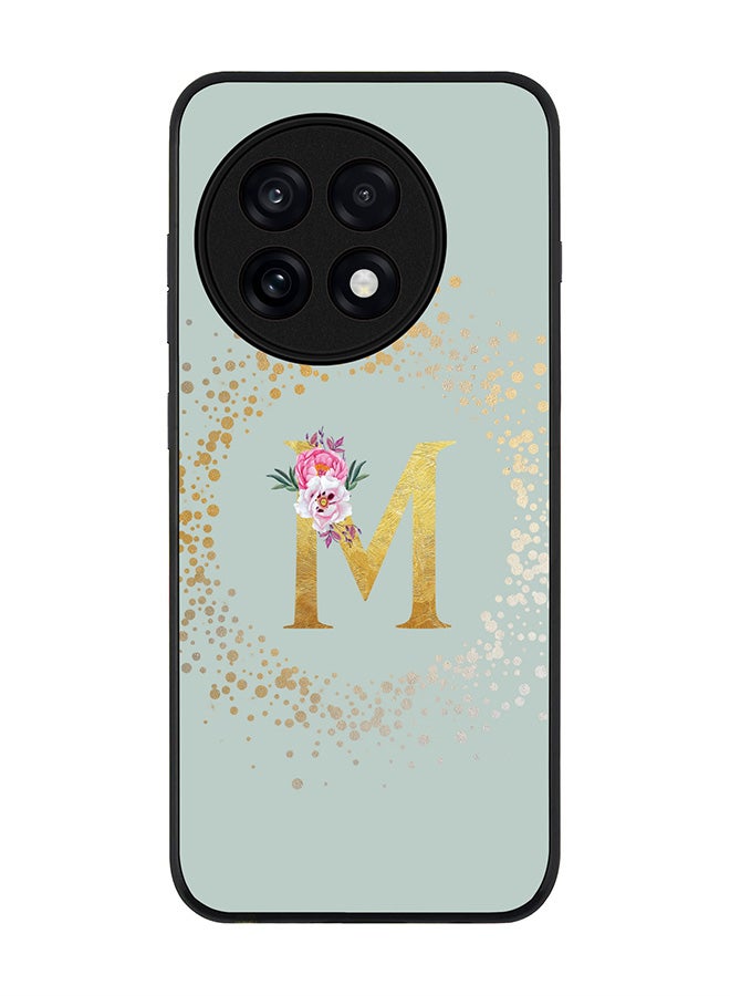 Stylizedd For OnePlus 13R / Ace 5 Pro Case,Slim fit Camera Protection, Shockproof Thin Phone cover  - Custom Monogram Floral - M  (Light Grey ) - Image 1