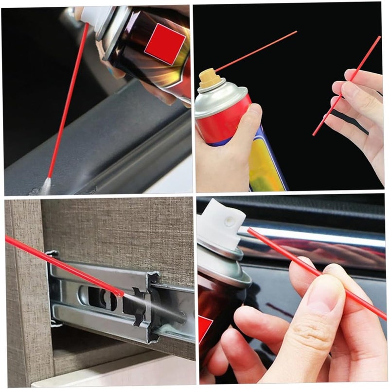 jojofuny 100pcs Rust Removal Spray Nozzle Spray Can Nozzle Straws Long Extension Plastic Sprayer for Home Improvement - Image 3