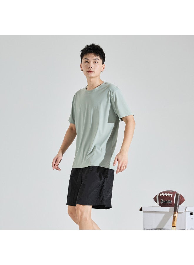 TonLion Summer  Men's Solid Color Ice-feel Short Sleeve T-shirt - Sporty Fresh Casual Style - Image 4