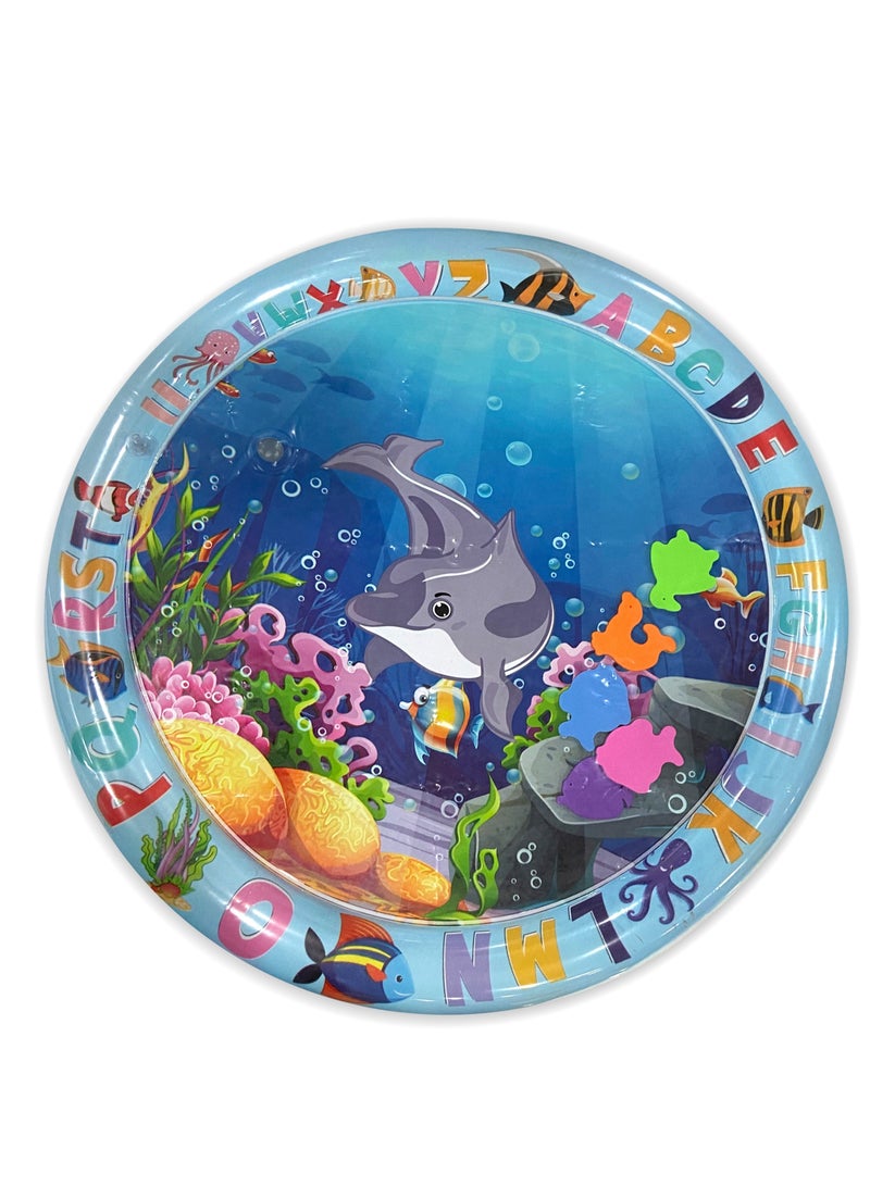 حصيرة مائية قابلة للنفخ للأطفال، حصيرة لعب الماء، ألعاب أطفال، حصيرة الحوض، تعزيز تطور الطفل الحركي والحسي، تنمو من خلال تحفيز هدايا اللعب الحسية للأطفال الذكور والإناث، 25.6 بوصة - Image 2