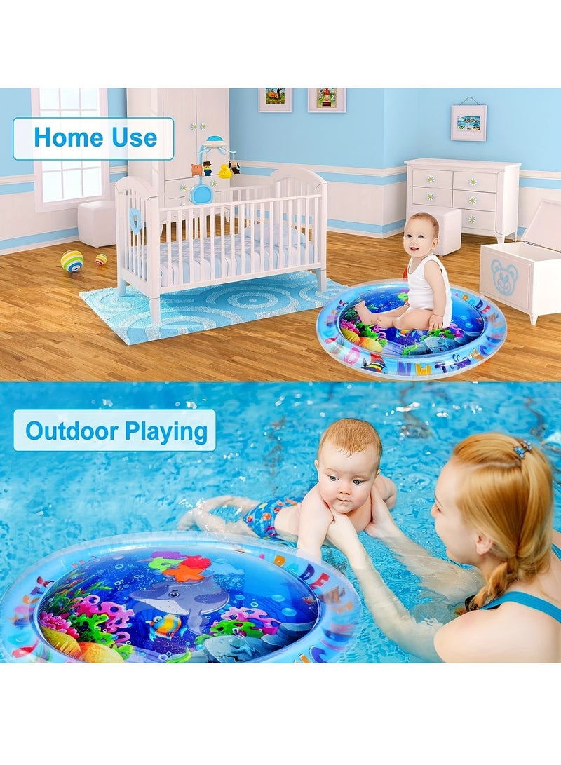 حصيرة مائية قابلة للنفخ للأطفال، حصيرة لعب الماء، ألعاب أطفال، حصيرة الحوض، تعزيز تطور الطفل الحركي والحسي، تنمو من خلال تحفيز هدايا اللعب الحسية للأطفال الذكور والإناث، 25.6 بوصة - Image 3