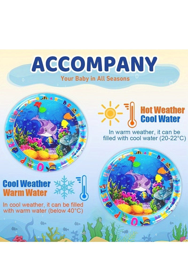 حصيرة مائية قابلة للنفخ للأطفال، حصيرة لعب الماء، ألعاب أطفال، حصيرة الحوض، تعزيز تطور الطفل الحركي والحسي، تنمو من خلال تحفيز هدايا اللعب الحسية للأطفال الذكور والإناث، 25.6 بوصة - Image 5