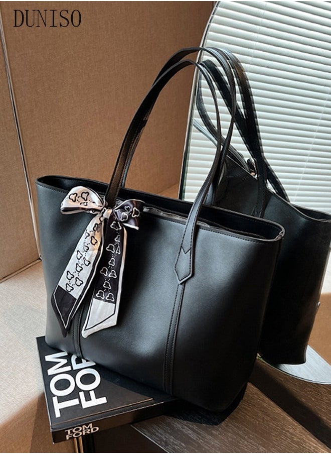 DUNISO - Women's Shoulder Tote Bag Faux Leather Handbag for Women Large Capacity Messenger Fashionable Travel Shoulder Bag for Ladies Girls College Students - Image 1