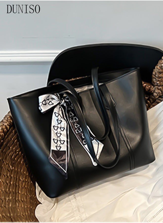 DUNISO - Women's Shoulder Tote Bag Faux Leather Handbag for Women Large Capacity Messenger Fashionable Travel Shoulder Bag for Ladies Girls College Students - Image 1