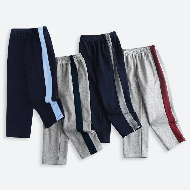 Children'S Pants School Uniform Pants Navy Blue Gray One Thick Bar Wide Side One-Piece Velvet Sports School Pants Winter Primary And Secondary School - Image 2