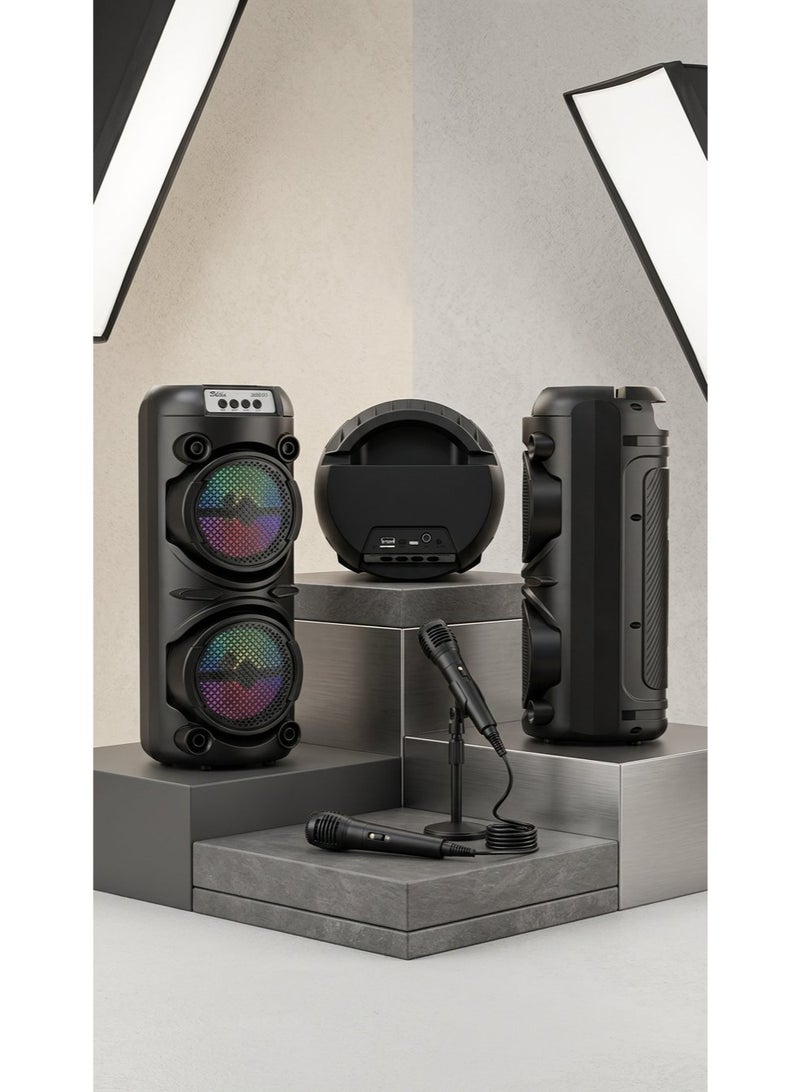 Portable 3000mAh Bluetooth speaker with dual speakers, microphone, 5.0 audio, and Bluetooth speaker - Image 2