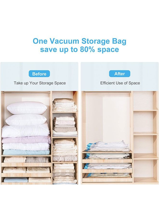 تيوكس أكياس تخزين مفرغة الهواء تحتوي على 14 كيسًا موفرًا للمساحة قابلة لإعادة الاستخدام مع مضخة يدوية مجانية للملابس ، والمراتب ، والبطانية ، واللحف ، والوسائد ، واللحاف ، واللحاف ، والسفر - Image 3