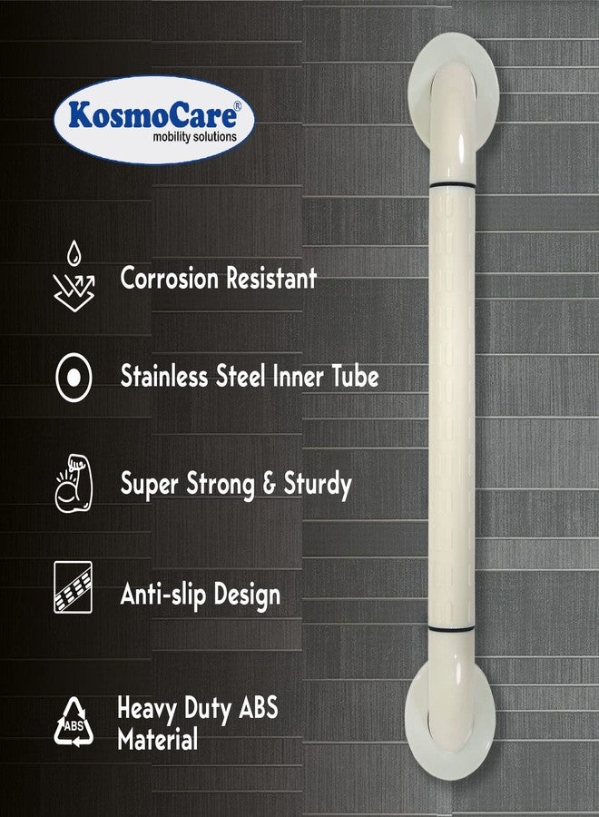 KosmoCare Stainless Steel 304 Grab Bar with Anti-Slip Nylon Grip - 12" | Heavy Duty Shower Handle for use in Toilet, Bathroom, Stairway Handrail for The Elderly, Pregnant Women & Handicap | - Image 2