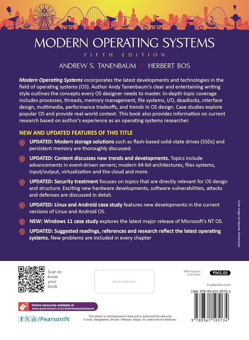 Modern Operating Systems | With New Chapter on Window 11 | Computer security includes digital pests - Virus, Malware etc | Linux and Android Case Study | 5th Edition | - Image 2
