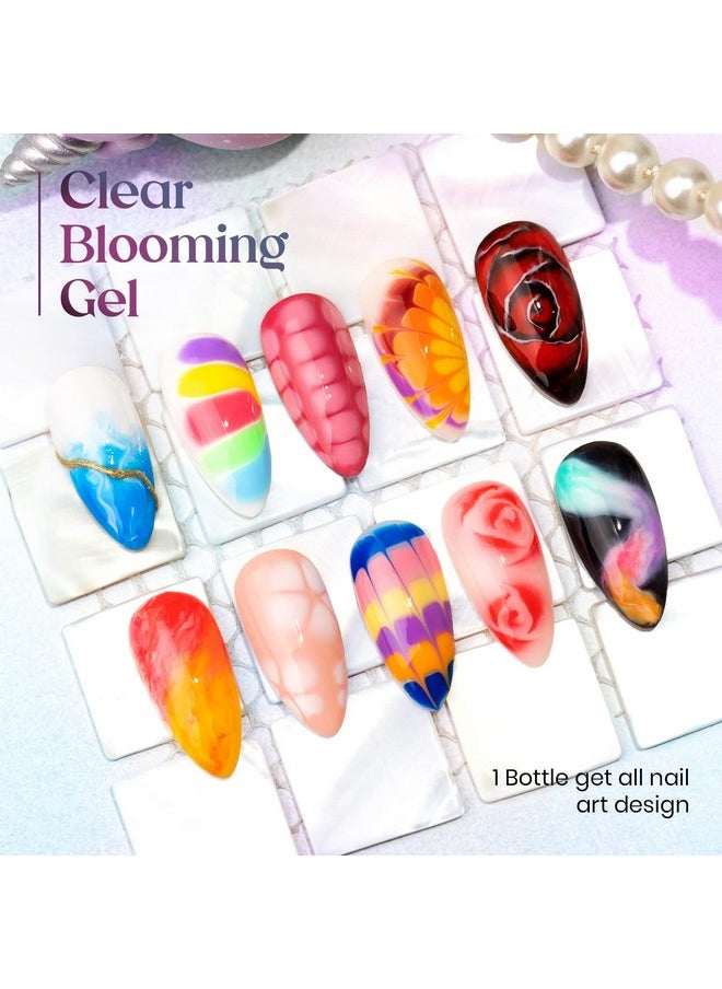 MIZHSE - MIZHSE Blooming Gel Nail Polish Clear Nail Blooming Gel Blossom Marble Gel Polish Soak Off U V LED Gel for Nail Art Manicure Painting Nail Design 10mL 0.33oz - Image 1