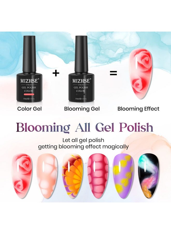 MIZHSE - MIZHSE Blooming Gel Nail Polish Clear Nail Blooming Gel Blossom Marble Gel Polish Soak Off U V LED Gel for Nail Art Manicure Painting Nail Design 10mL 0.33oz - Image 1