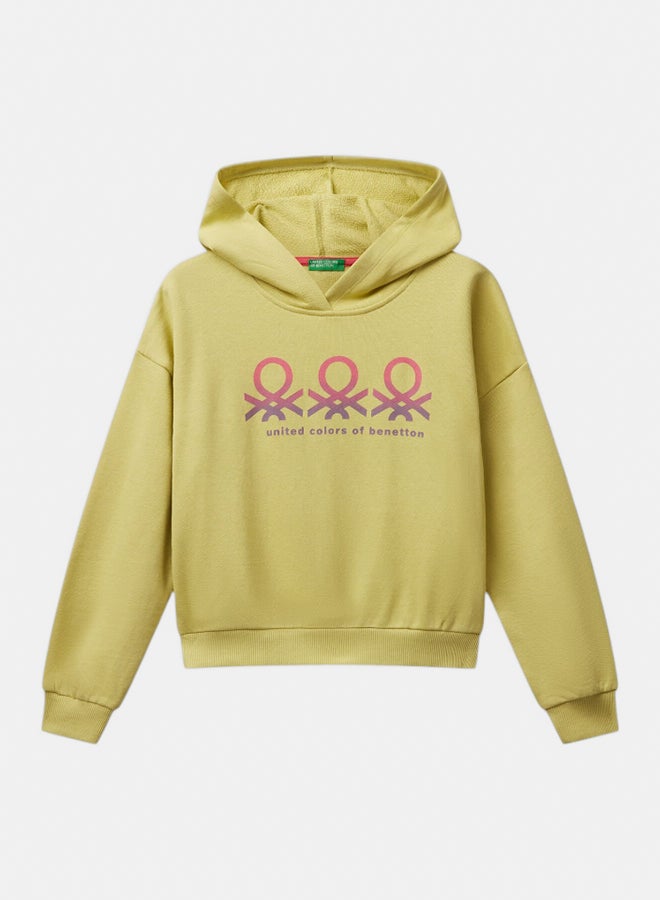 Benetton Girls Hooded Sweatshirt with print - Image 1
