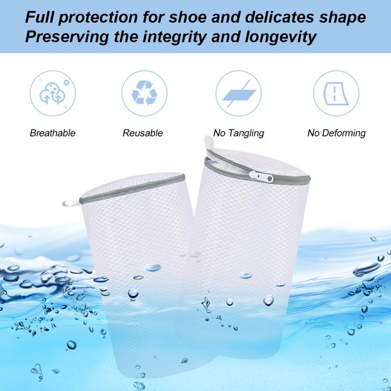 Vivifying Shoe Washing Machine Bag, 2 Pack Honeycomb Mesh Laundry Bag with Zipper for Sneakers, Running Shoes, Sock, Bras, Delicates and Toys - Image 4
