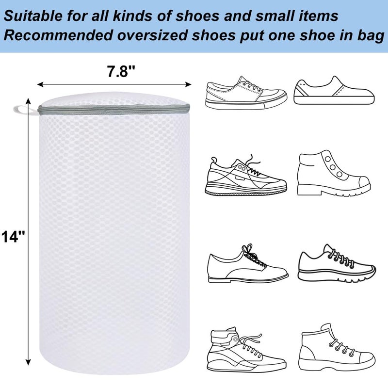 Vivifying Shoe Washing Machine Bag, 2 Pack Honeycomb Mesh Laundry Bag with Zipper for Sneakers, Running Shoes, Sock, Bras, Delicates and Toys - Image 2