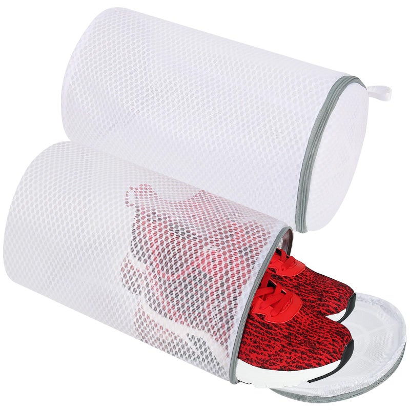 Vivifying Shoe Washing Machine Bag, 2 Pack Honeycomb Mesh Laundry Bag with Zipper for Sneakers, Running Shoes, Sock, Bras, Delicates and Toys - Image 1