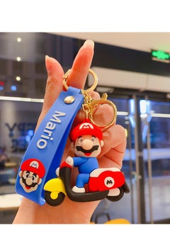 Generic Mario Cartoon Riding Motorcycle Style Keychain  - Image 1