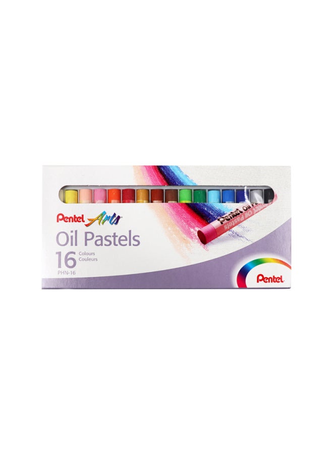 Pentel Oil Pastel Crayons, Colorful Drawing Sticks For Children And Students, Washable And Easy To Clean Hands, Phn-16U, 16 Colors/Box - Image 1