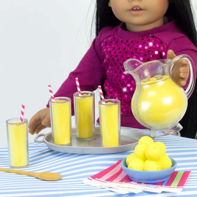 Sophia's Sophias 18 Doll 12 pc Lemonade Stand Set with DollSized Pitcher Table Runner and Service for Four - Image 3
