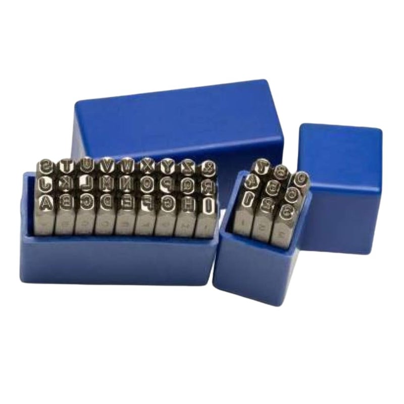 TOOLBUX Letter & Number Punch Set 36pcs – A-Z, 0-9 & Symbol, Hardened Carbon Steel, Black Oxidized Finish for Durable Metal & Wood Stamping (4mm (5/32" Inch)) - Image 1