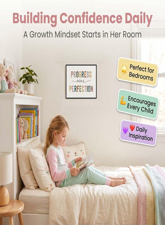 WCDHOR Classroom Decor Posters for Kids Students, Progress Over Perfection Wall Art, Growth Mindset Poster for Classroom School Office Homeschool Kids Room Inspirational Teacher Decor (8 x 10 Inch, Unframed) - Image 3
