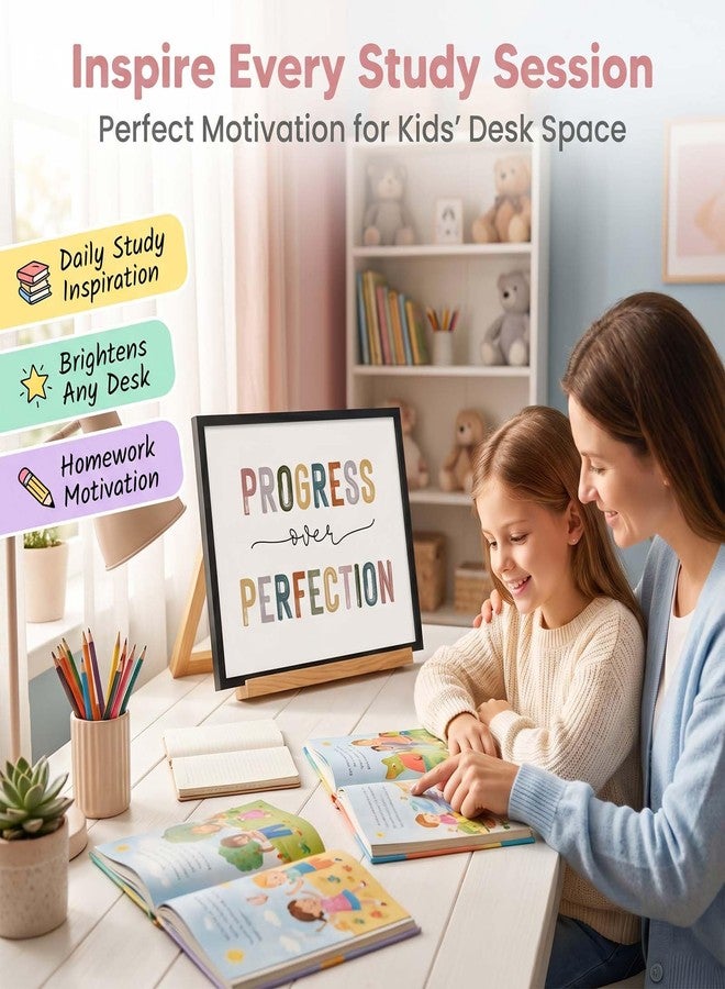 WCDHOR Classroom Decor Posters for Kids Students, Progress Over Perfection Wall Art, Growth Mindset Poster for Classroom School Office Homeschool Kids Room Inspirational Teacher Decor (8 x 10 Inch, Unframed) - Image 4