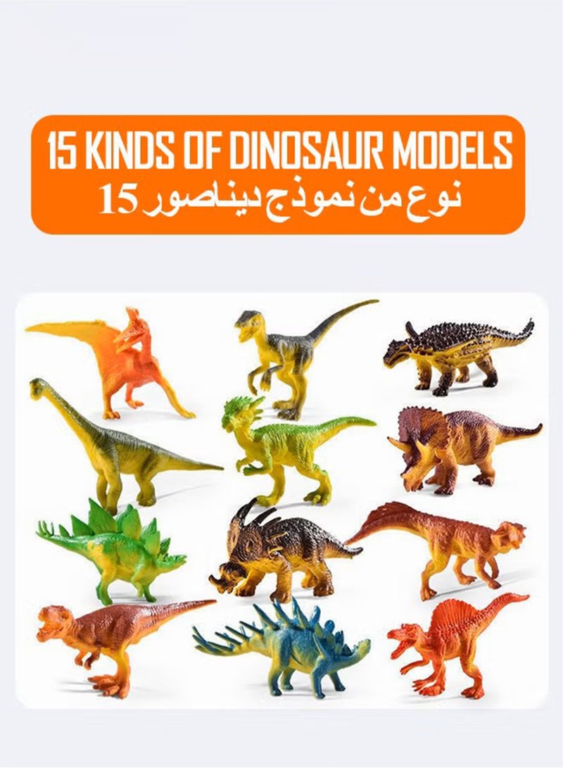 Dinosaur Truck Toys With 15 Dinosaur Toys Playset Figures,Toy Trucks for Boys,Large Dinosaur Carrier Truck  - Image 4