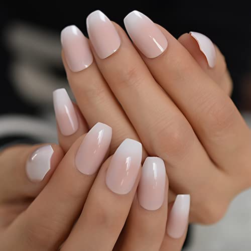 Gush Beauty Press On Nails | Reusable Nail Extensions | Artificial Fake Nails Set | For women (Creme De Nude - Long Coffin) - Image 1