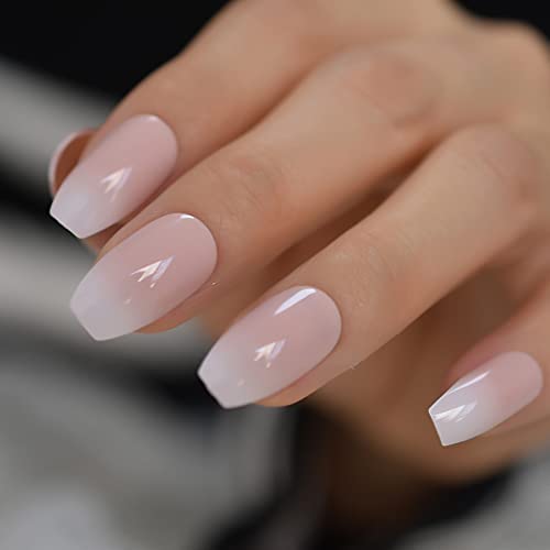 Gush Beauty Press On Nails | Reusable Nail Extensions | Artificial Fake Nails Set | For women (Creme De Nude - Long Coffin) - Image 2