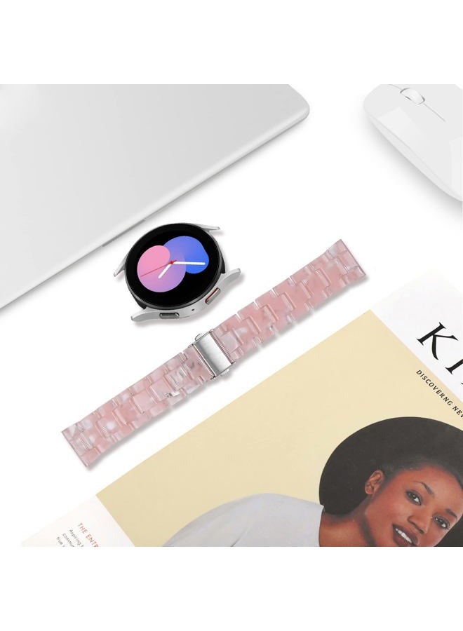 DEALELE Bands Compatible with Samsung Galaxy Watch 7 / FE / 6/6 Classic / 5/5 Pro / 4/4 Classic / 3 41mm / Huawei GT3 42mm, 20mm Colorful Resin Replacement Strap for Women Men (Translucent Pink) - Image 3