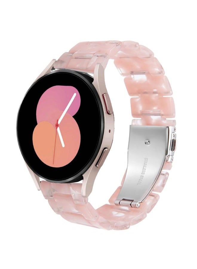 DEALELE Bands Compatible with Samsung Galaxy Watch 7 / FE / 6/6 Classic / 5/5 Pro / 4/4 Classic / 3 41mm / Huawei GT3 42mm, 20mm Colorful Resin Replacement Strap for Women Men (Translucent Pink) - Image 1