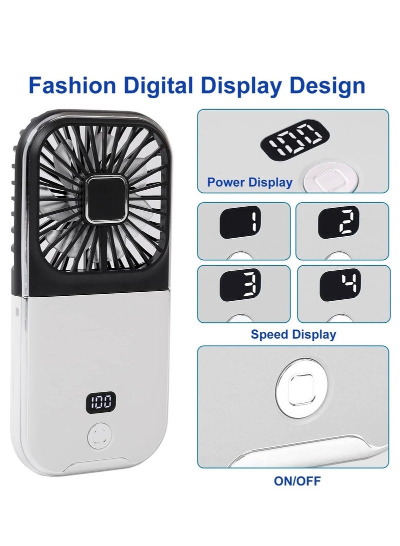 Portable digital display personal handheld fan Foldable Mini Quiet USB Rechargeable Necklace Fans With 3000mAh Power Bank Function For Office Outdoor Travel - Image 4