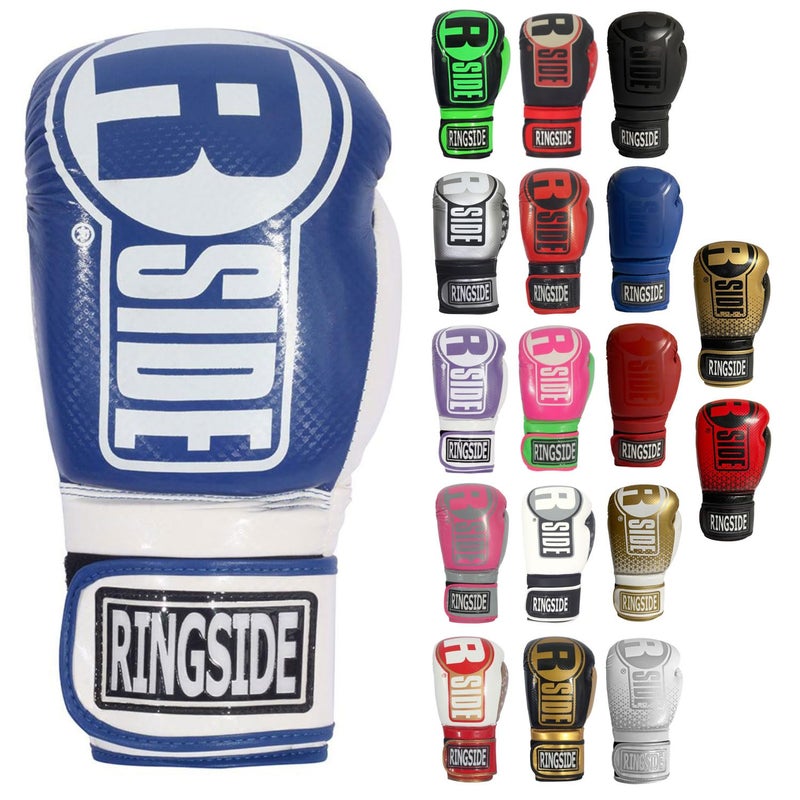 Ringside Apex Bag Gloves, IMF-Tech Boxing Gloves with Secure Wrist Support, Synthetic Boxing Gloves for Men and Women, Blue and White, L/XL - Image 4