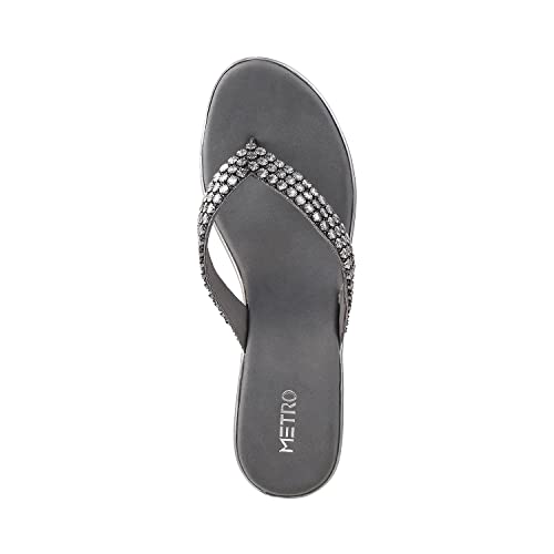 Metro Womens Synthetic Gun Metal Slippers (Size (7 UK (40 EU)) - Image 5