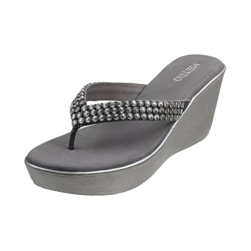 Metro Womens Synthetic Gun Metal Slippers (Size (7 UK (40 EU)) - Image 1