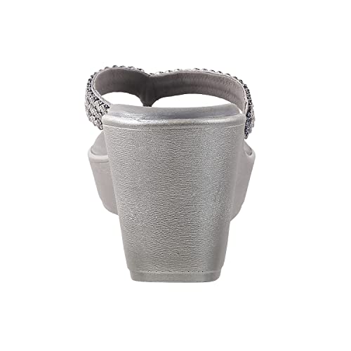 Metro Womens Synthetic Gun Metal Slippers (Size (7 UK (40 EU)) - Image 3