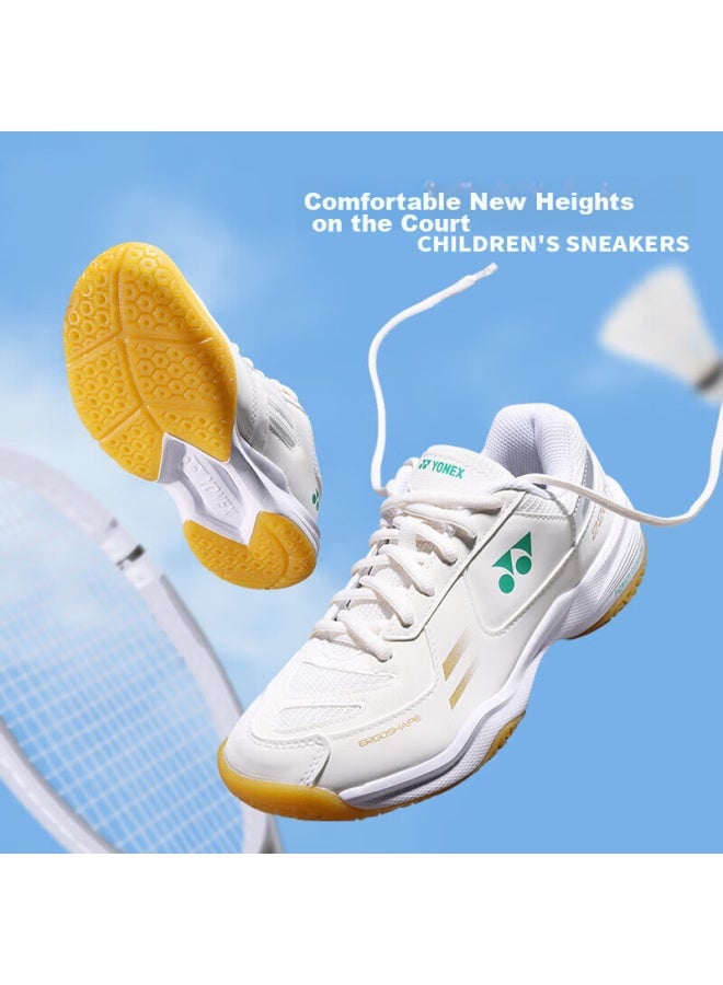Yonex Children'S Badminton Shoes, Youth Breathable Sports Shoes, Shb220Jrcr, Off-White, Size 35 - Image 5
