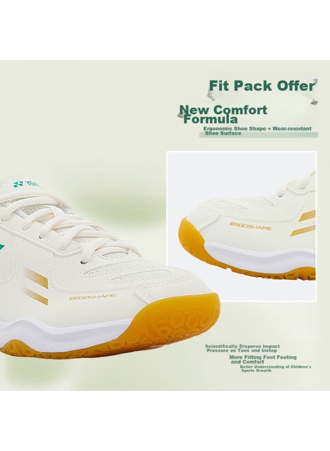 Yonex Children'S Badminton Shoes, Youth Breathable Sports Shoes, Shb220Jrcr, Off-White, Size 35 - Image 4
