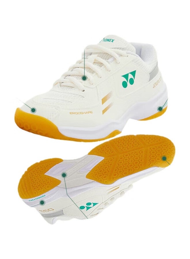 Yonex Children'S Badminton Shoes, Youth Breathable Sports Shoes, Shb220Jrcr, Off-White, Size 35 - Image 2