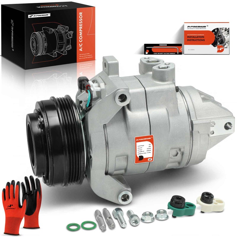 A-Premium APremium Air Conditioner AC Compressor with Clutch Compatible with Ford F150 20152017 35L 20182020 33L DKS20 Style 4 Grooves Not 6 Grooves