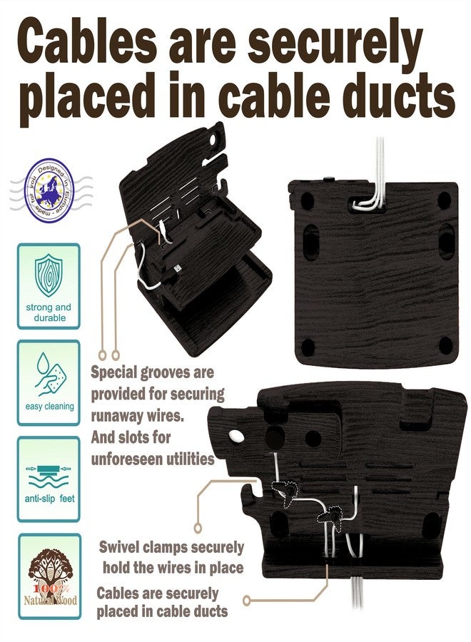 Med Wood Phone Docking Station Nightstand Organizer for Men - Home Accessories for Men and Woman - Great Gifts (Black, Medium) - Image 5