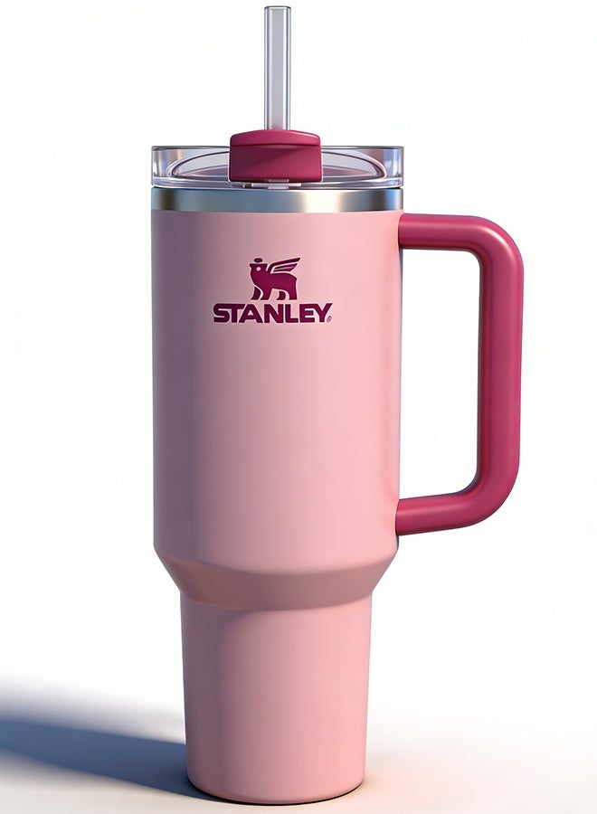 Stanley Quencher H2.0 FlowState Stainless Steel Vacuum Insulated Tumbler 40oz with Lid and Straw, Travel Mug for Water, Coffee, Iced Tea, Smoothie, pink - Image 1
