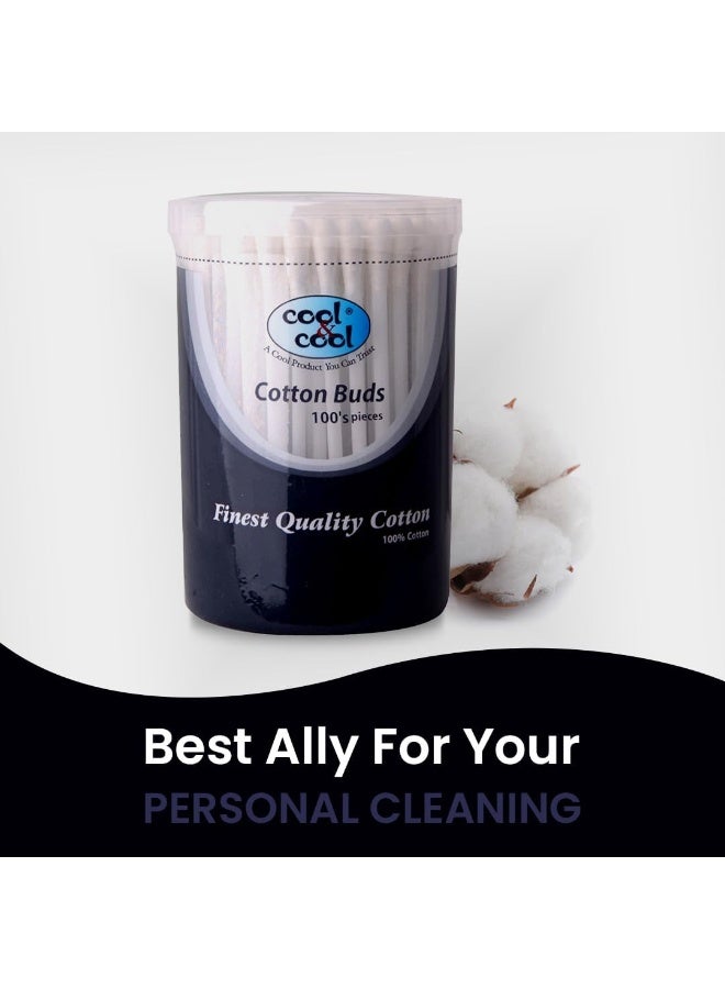 Cool & Cool Cool Cotton Buds 100% Pure Natural Cotton for Personal Cleansing and Makeup - Image 2